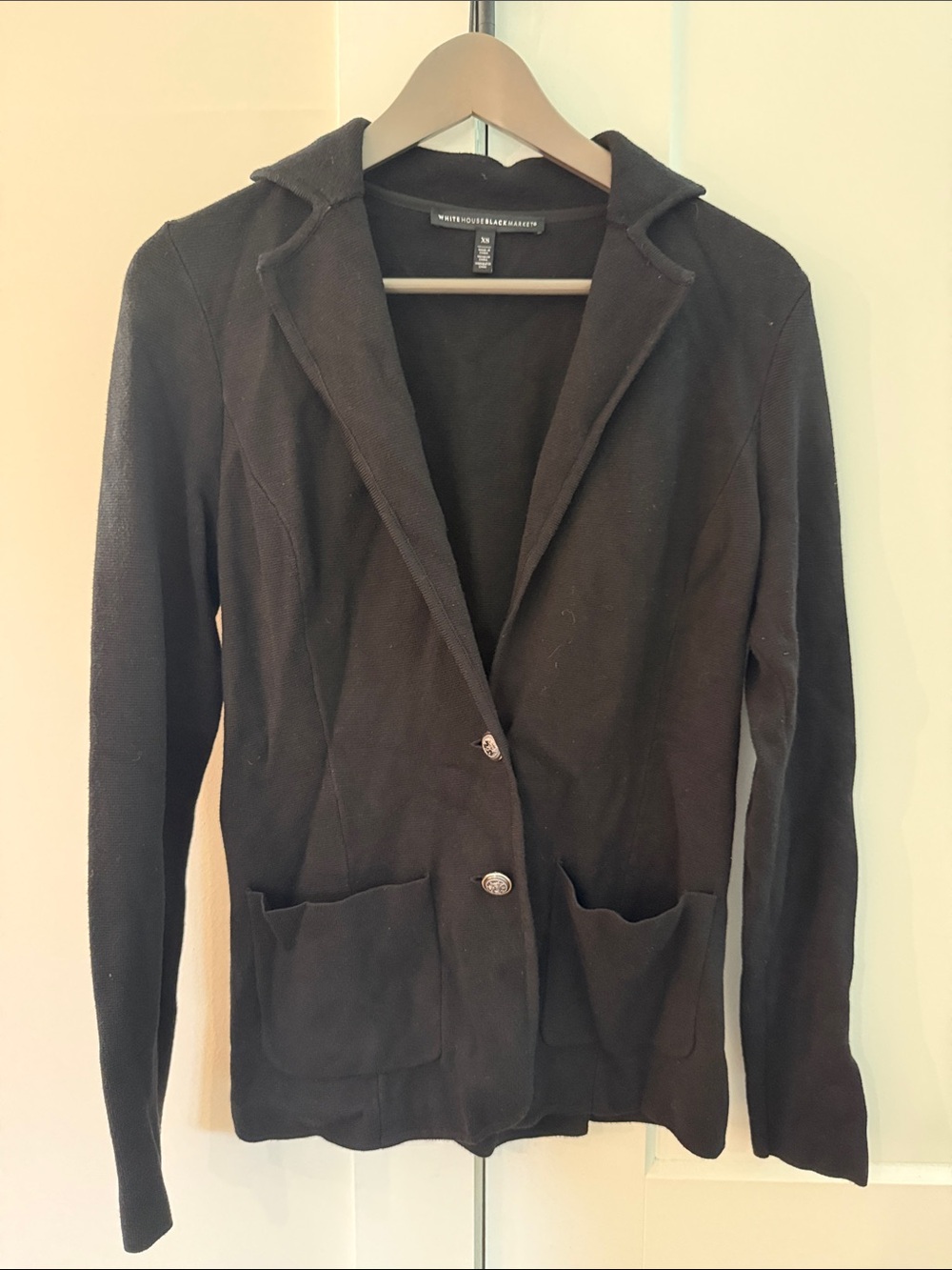 White House Black Market Black Tailored Knit Blazer